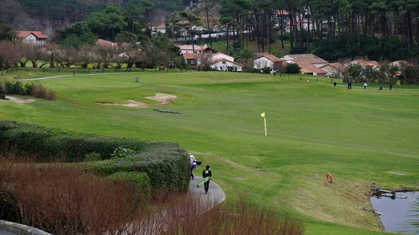 Paisagem Campo Golfe Bidart Aquitânia França Dia Inverno Pela Manhã — Fotografia de Stock