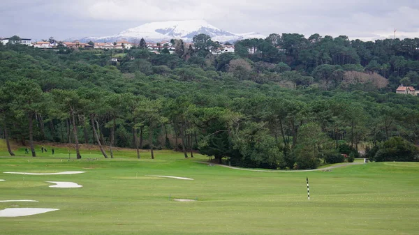 法国阿基坦毕达特一个高尔夫球场的景观 一个冬天的早晨 — 图库照片