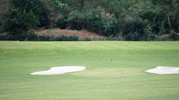 Landschap Van Een Golfbaan Bidart Aquitaine Frankrijk Een Winterdag Ochtend — Stockfoto