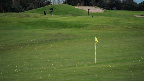 Paisagem Campo Golfe Bidart Aquitânia França Dia Inverno Pela Manhã — Fotografia de Stock