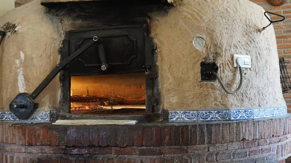 wood-fired oven for grilling meat in a restaurant