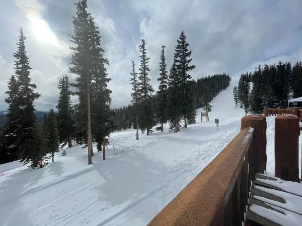 Pista Esquí Con Pinos Verdes Keystone Ski Resort Colorado Estados — Foto de Stock