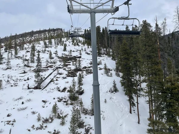 Chairlift Operado Estância Esqui Keystone Colorado Estados Unidos Janeiro 2021 — Fotografia de Stock