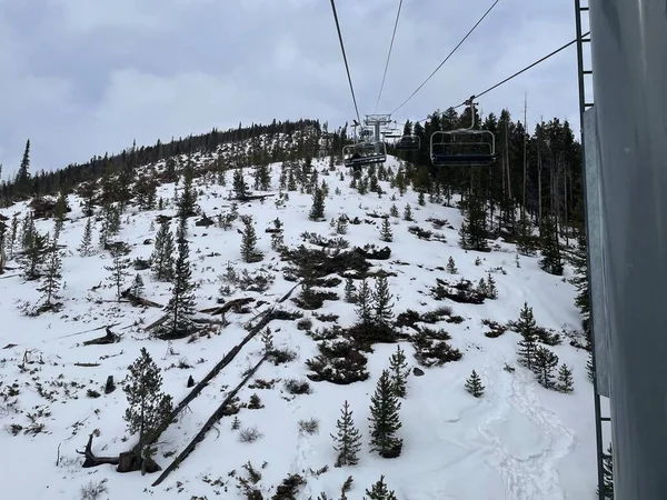 Keystone Colorado Verenigde Staten Januari 2021 Skier Gekleed Het Zwart — Stockfoto