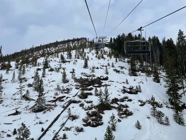 Keystone Colorado Stati Uniti Gennaio 2021 Seggiovia Vista Dal Basso — Foto Stock