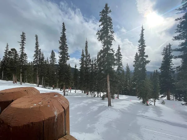 Keystone Colorado Estados Unidos Enero 2021 Paisaje Abetos Verdes Nieve — Foto de Stock