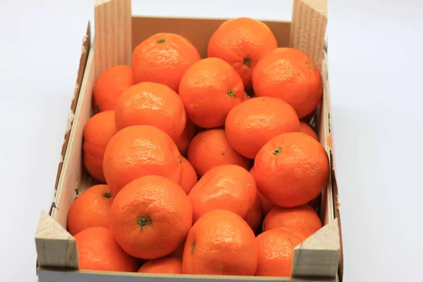 Pudełko Pysznych Mandarynek Zdrowe Jedzenie Owoce — Zdjęcie stockowe