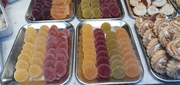 Typické Pečivo Sladkosti Cukrárně Donostia San Sebastian — Stock fotografie