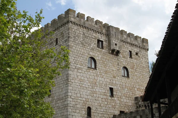 Blick Auf Einen Alten Steinturm Burgos — Stockfoto