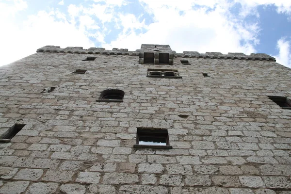 Vista Una Antigua Torre Piedra Burgos — Foto de Stock