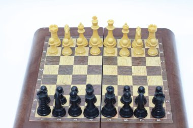 Siyah beyaz taşlı satranç tahtası