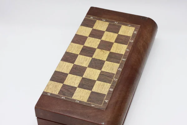 Αναδιπλούμενη Σκακιέρα Που Μετατρέπεται Κουτί Αποθήκευσης Κομματιών Σκακιού — Φωτογραφία Αρχείου