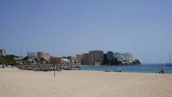 Magaluf Mallorca Baleárské Ostrovy Španělsko Července 2021 Krajina Pláži Magaluf — Stock fotografie