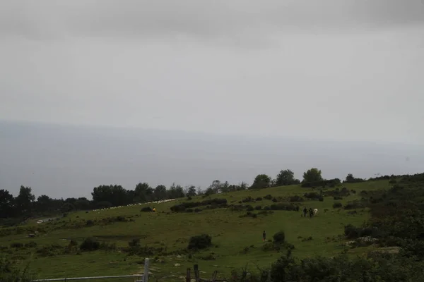 Hiking Mount Jaizkibel Basque Country Cloudy Summer Day Part Santiago — Fotografia de Stock