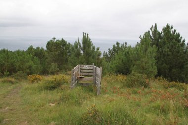 old wooden hut of a hunting post on Mount Jaizkibel, in the Basque Country, in Spain