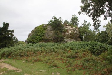 Gipuzkoa 'daki Jaizkibel Dağı' ndaki dağ manzarası, Bask Ülkesi, İspanya