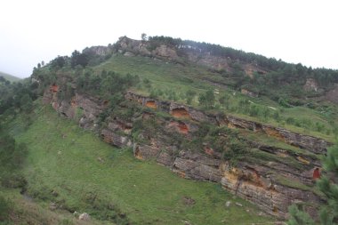 Gipuzkoa 'daki Jaizkibel Dağı' ndaki dağ manzarası, Bask Ülkesi, İspanya