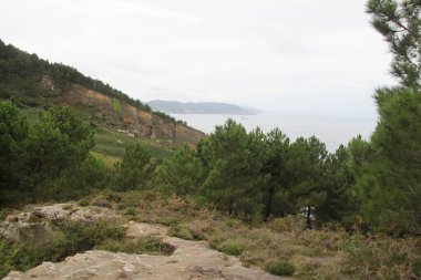 Gipuzkoa 'daki Jaizkibel Dağı' ndaki dağ manzarası, Bask Ülkesi, İspanya
