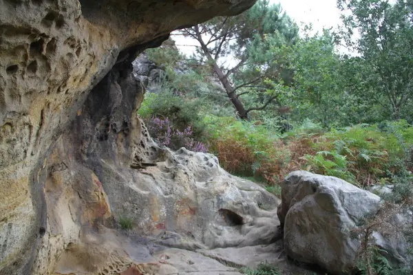 Paisaje Rocas Calizas Cuevas Monte Jaizkibel Gipuzkoa País Vasco España —  Fotos de Stock