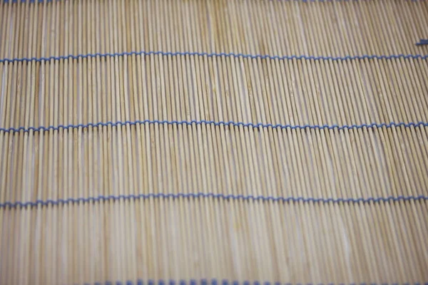 Straw Placemat Sewn Blue Thread — Stock Photo, Image