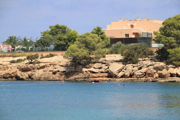 Port Torrent Ibiza Balearic Islands Spain August 2021 Tourists Enjoying — Stock Photo, Image