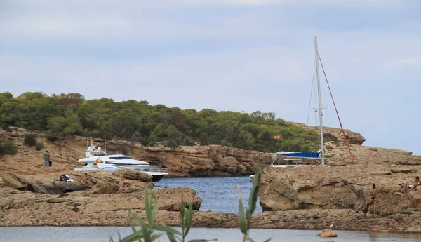 Cala Bassa Beach Club Ibiza Balearic Islands Spain August 2021 — стокове фото