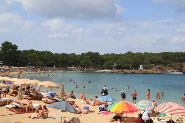 Cala Bassa Beach Club Ibiza Balearen Spanien August 2021 Landschaft — Stockfoto