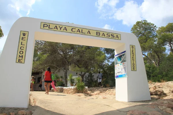 Cala Bassa Beach Club Ibiza Islas Baleares España Agosto 2021 — Foto de Stock