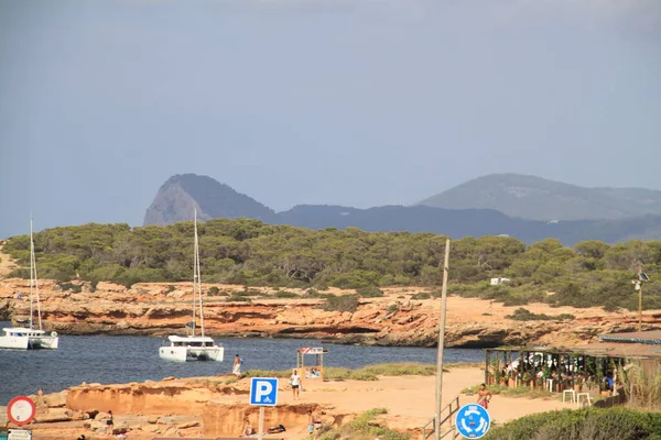 Biza Balear Adaları Ndaki Comte Sahili Manzarası Spanya — Stok fotoğraf