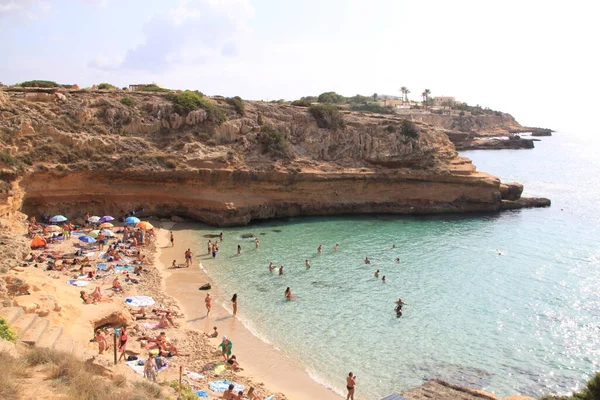 Praia Comte Ibiza Ilhas Baleares Espanha Agosto 2021 Paisagem Praia — Fotografia de Stock