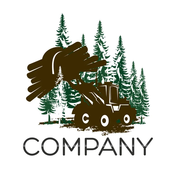Exemplo vetor bulldozer logotipo —  Vetores de Stock