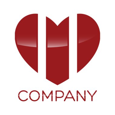 Örnek vektör kalp logosu