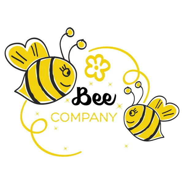 Example vector bee logo — Stock Vector
