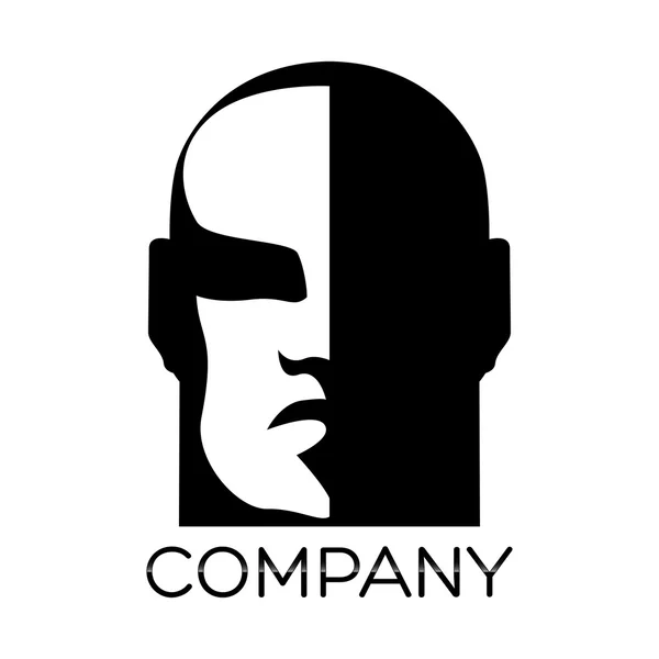 Exemple de logo vectoriel visage homme — Image vectorielle