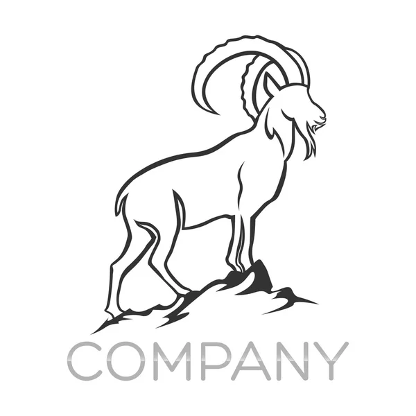 Contoh logo vektor Goat - Stok Vektor