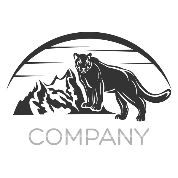 Exempel vektor cougar logotyp — Stock vektor