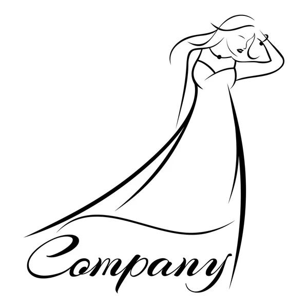 Exemplo vetor mulher logotipo —  Vetores de Stock