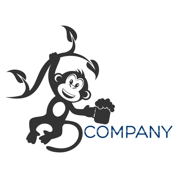 Example vector monkey logo — Stock Vector