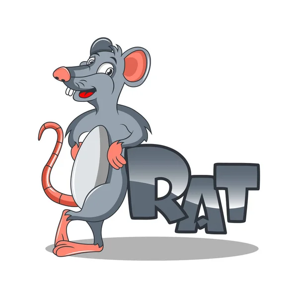 Логотип Современного Крысиного Мультфильма Векторная Иллюстрация — стоковый вектор