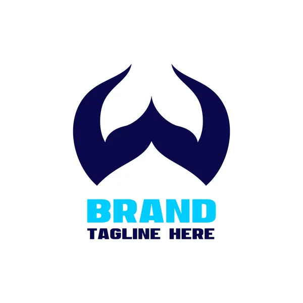 Baleine Moderne Lettre Logo — Image vectorielle