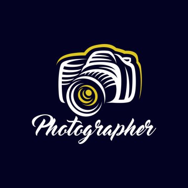 Modern fotoğrafçı logosu. Vektör illüstrasyonu.