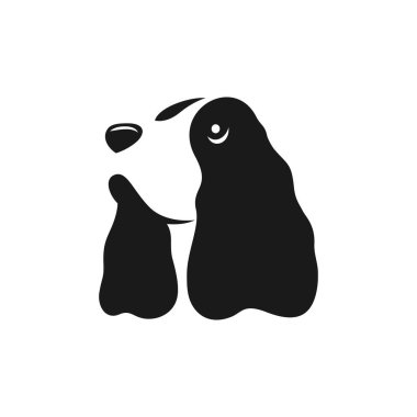 Modern köpek ingiliz cocker spaniel logosu. Vektör illüstrasyonu.