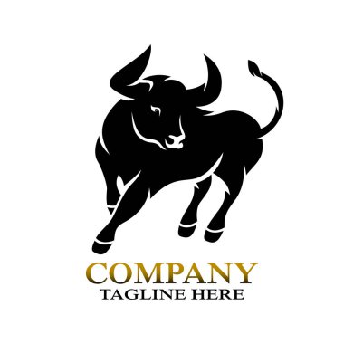 Modern boğa logosu. Vektör illüstrasyonu