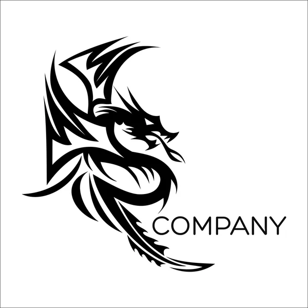 Ejemplo dragón tatuaje logo — Archivo Imágenes Vectoriales