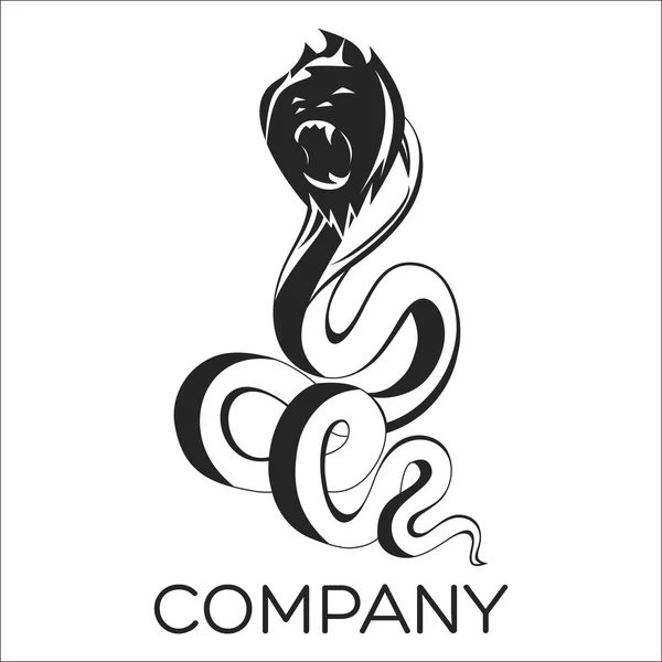 Przykład czarnego węża i logo małpa — Wektor stockowy