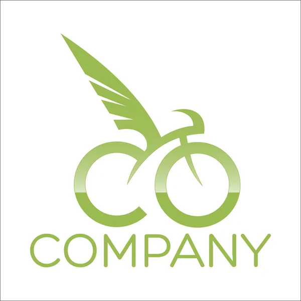 Ett exempel på en cykel med vingar logotyp — Stock vektor