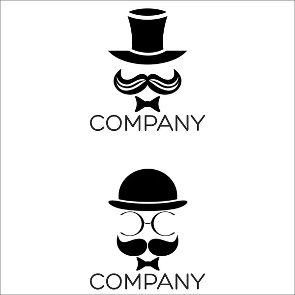 An example of a gentleman in a hat logo — Stock Vector