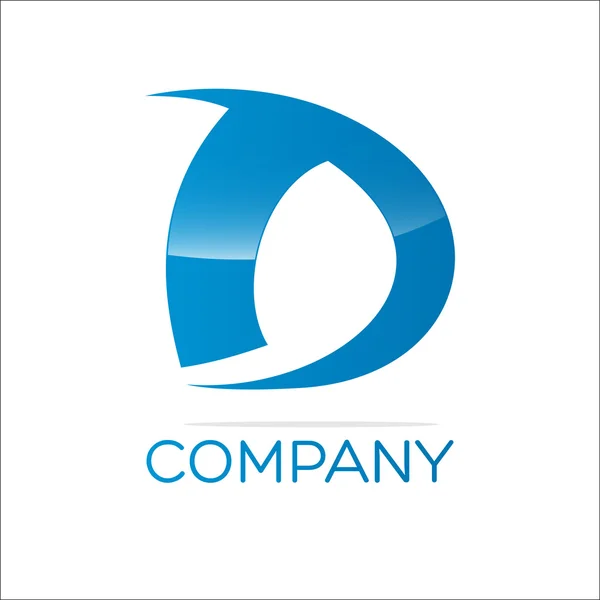 Example D blue logo — Stock Vector