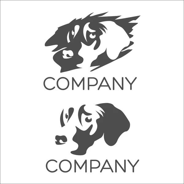 Exemplo de cães silhueta logotipo —  Vetores de Stock