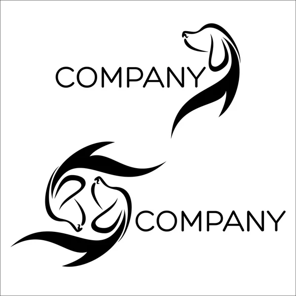 Beispiel für Hunde Silhouette Logo — Stockvektor